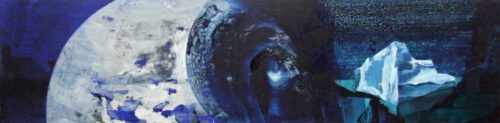Wandlungen 3 letzter Gletscher 160 x 40 cm 2022 w