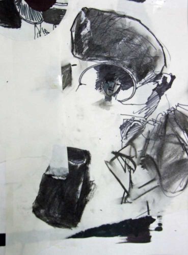 Wandlungen Müllsammlerin Zeichnung 30 x 40 cm 2022 w