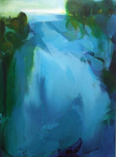 Weites strömen" 150 x 200 cm , Pigmente, Acryl auf Aludibond, 2024