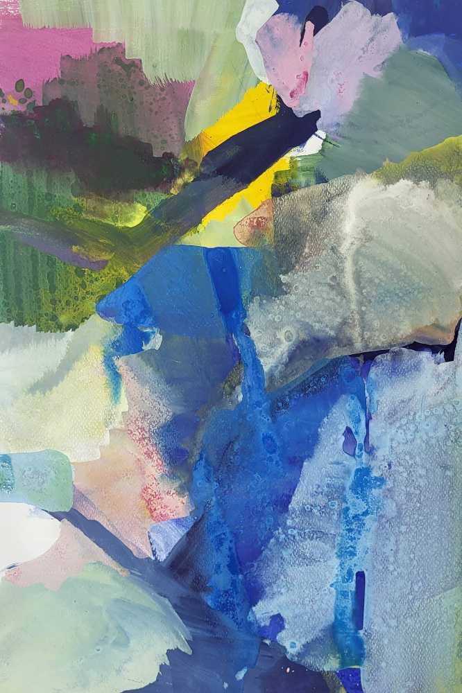 Aus der Serie Vegetatives Kaleidoskop 9, Pigmente, Acryl, Kreide auf Papier 2026